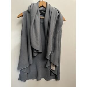 Look by M Everyday Cape Cardigan Blue Knit Casual One Size Fits Most